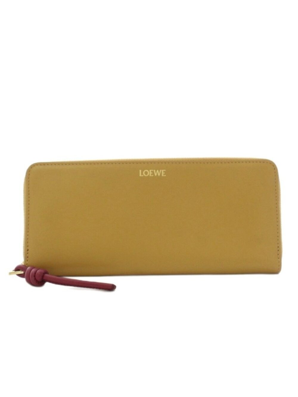 Loewe Knot Zip Around Wallet Leather Mustard